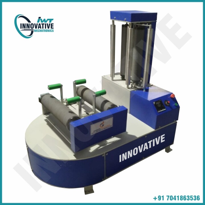 Pre-stretched reel wrapping machine securing pallets efficiently in industrial packaging